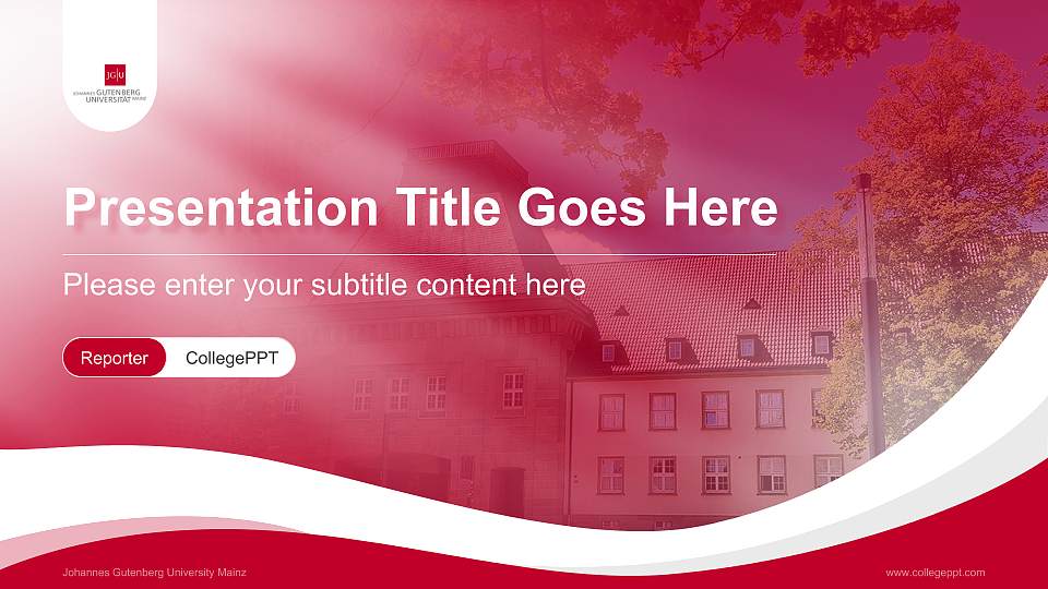 Johannes Gutenberg University Mainz Lecture Sharing and Networking Event PPT Template16:9 ratio PPT effect preview image