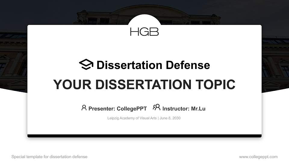 Leipzig Academy of Visual Arts Graduation Thesis Defense PPT Template16:9 ratio PPT effect preview image