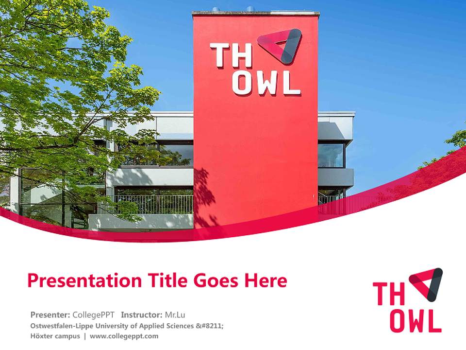 Ostwestfalen-Lippe University of Applied Sciences – Höxter campus Course/Courseware Creation PPT Template4:3 ratio PPT effect preview image5