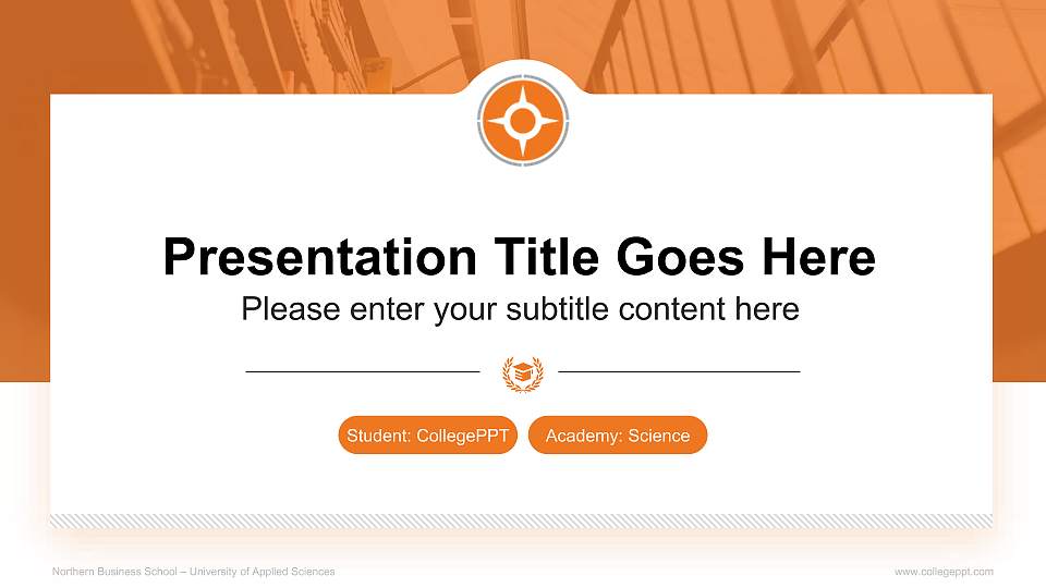 Northern Business School – University of Applied Sciences National Scholarship Defense PPT Template16:9 ratio PPT effect preview image