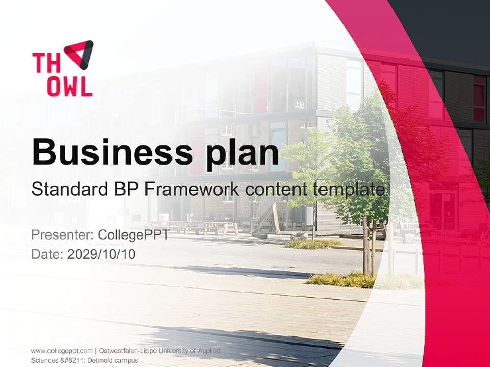 Ostwestfalen-Lippe University of Applied Sciences – Detmold campus Competition/Entrepreneurship Contest PPT Template4:3 ratio PPT effect preview image9