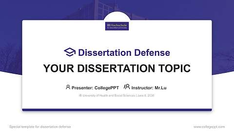 IB University of Health and Social Sciences Graduation Thesis Defense PPT Template