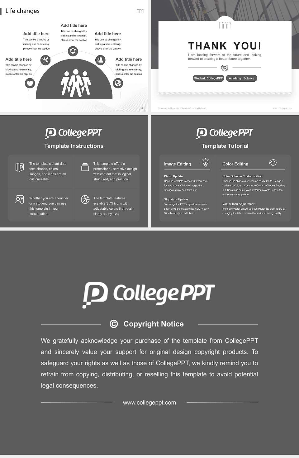 Macromedia University of Applied Sciences Stuttgart National Scholarship Defense PPT Template4:3 ratio PPT effect preview image4