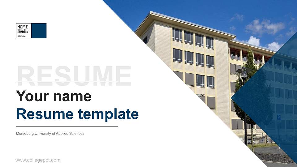Merseburg University of Applied Sciences Resume PPT Template16:9 ratio PPT effect preview image