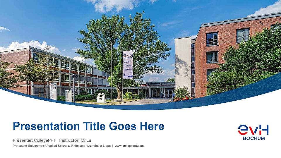 Protestant University of Applied Sciences Rhineland-Westphalia-Lippe Course/Courseware Creation PPT Template16:9 ratio PPT effect preview image