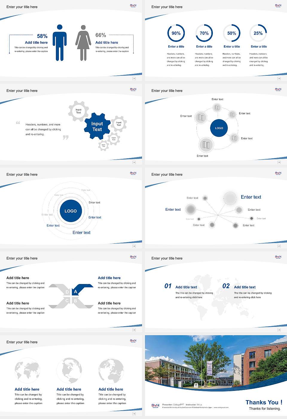 Protestant University of Applied Sciences Rhineland-Westphalia-Lippe Course/Courseware Creation PPT Template16:9 ratio PPT effect preview image4