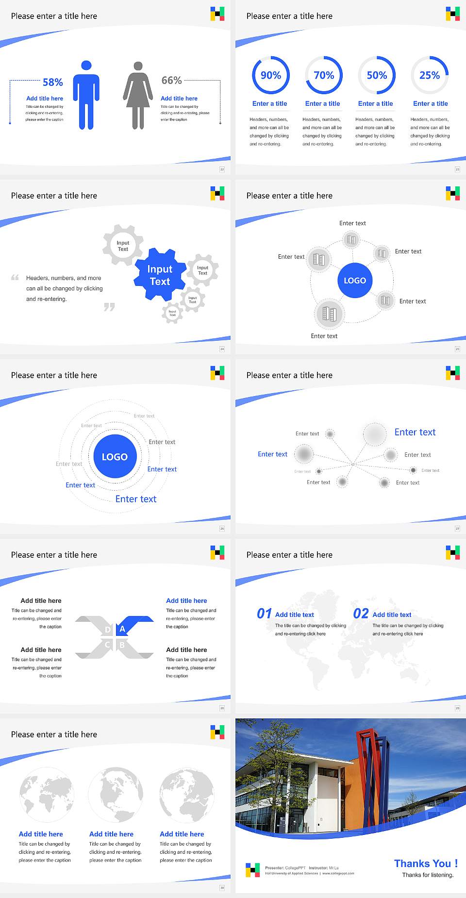 Hof University of Applied Sciences Course/Courseware Creation PPT Template4:3 ratio PPT effect preview image4