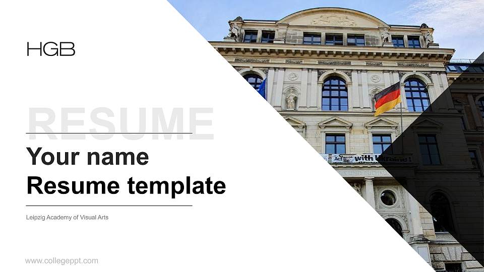 Leipzig Academy of Visual Arts Resume PPT Template16:9 ratio PPT effect preview image