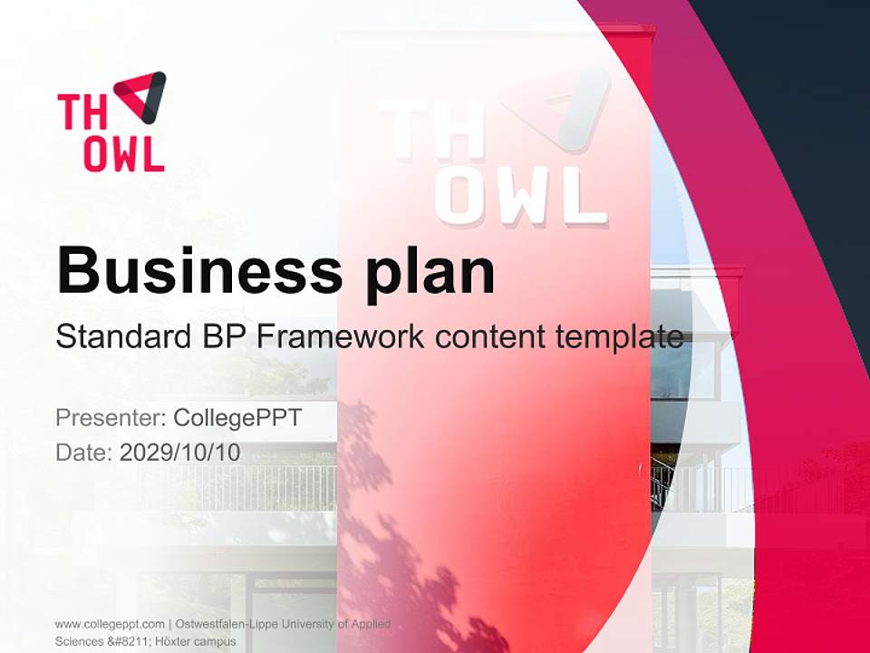 Ostwestfalen-Lippe University of Applied Sciences – Höxter campus Competition/Entrepreneurship Contest PPT Template4:3 ratio PPT effect preview image9