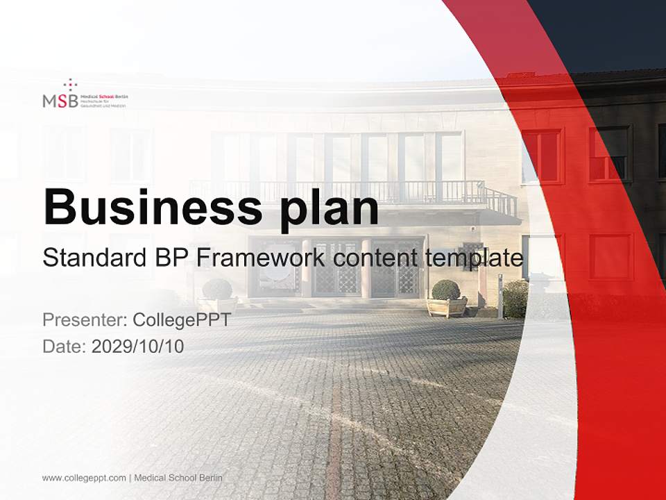 Medical School Berlin Competition/Entrepreneurship Contest PPT Template4:3 ratio PPT effect preview image9