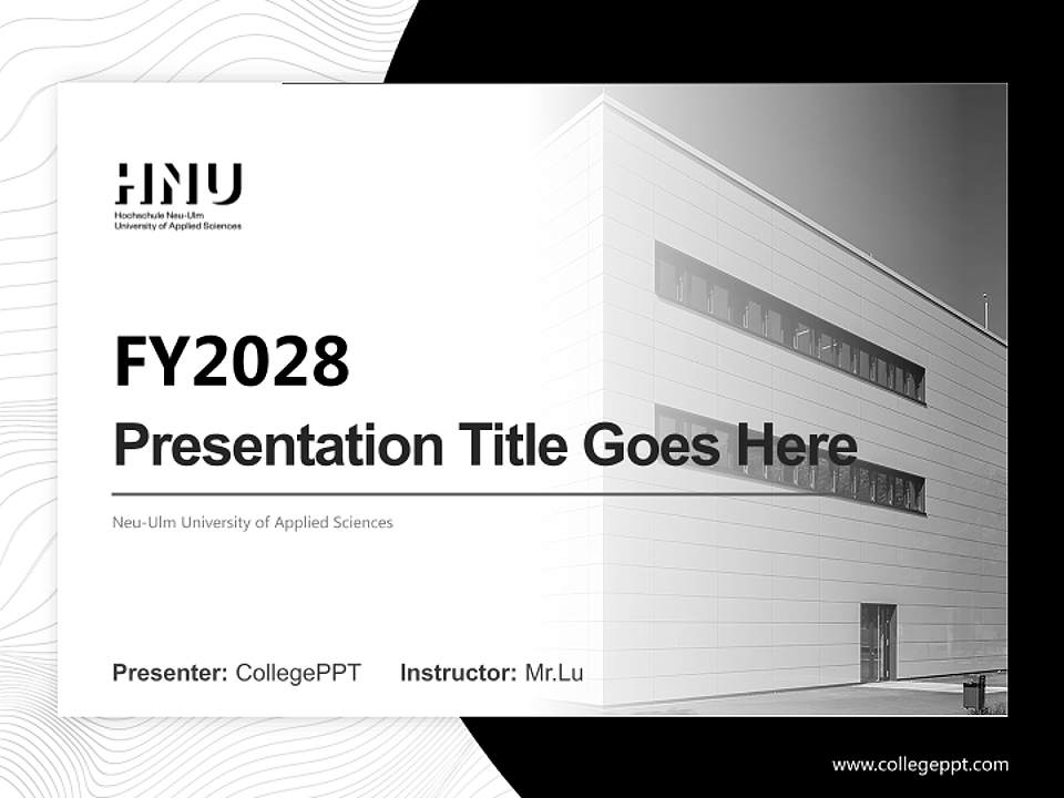 Neu-Ulm University of Applied Sciences Academic Presentation/Research Findings Report PPT Template4:3 ratio PPT effect preview image5