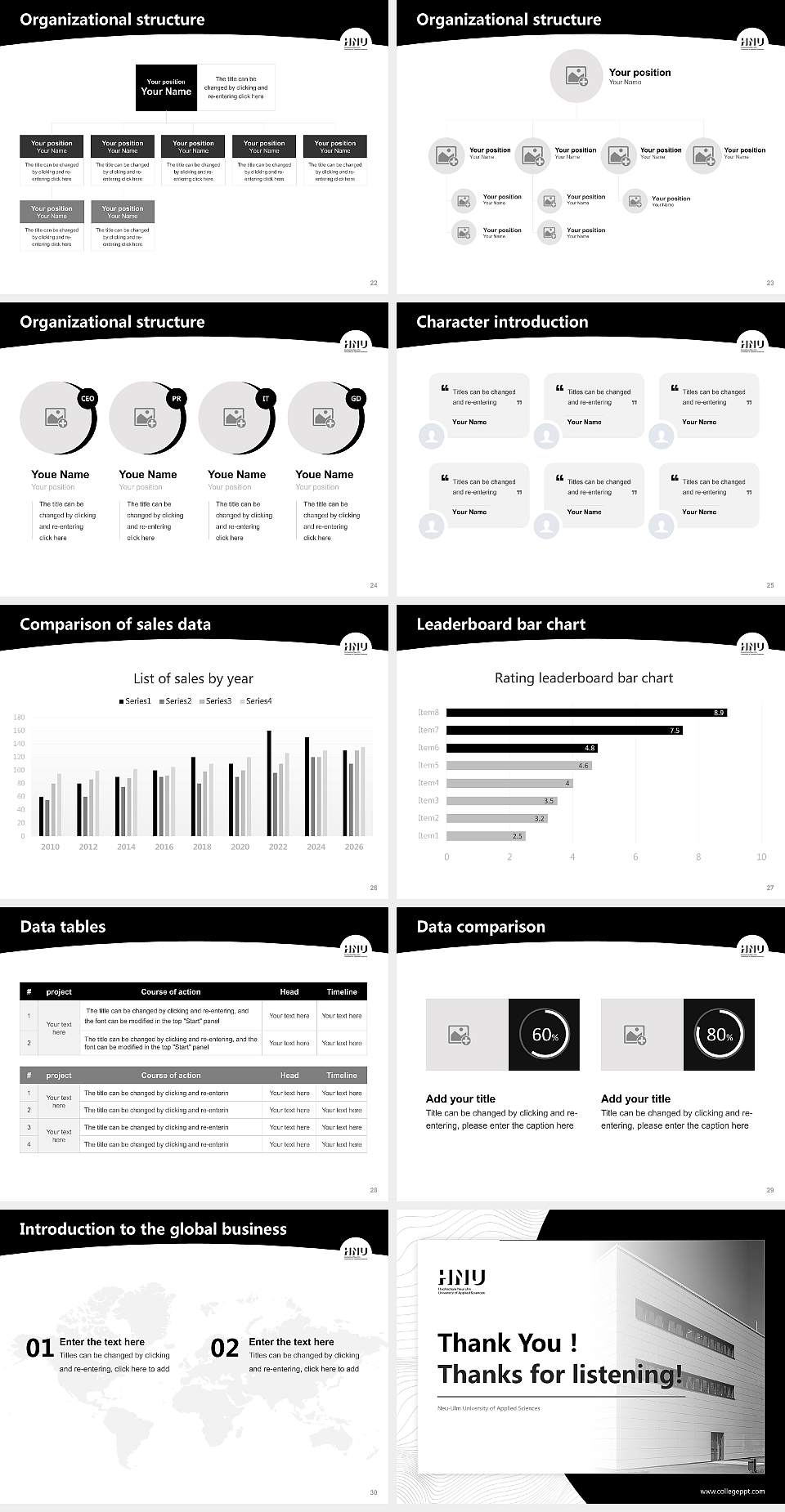 Neu-Ulm University of Applied Sciences Academic Presentation/Research Findings Report PPT Template4:3 ratio PPT effect preview image4
