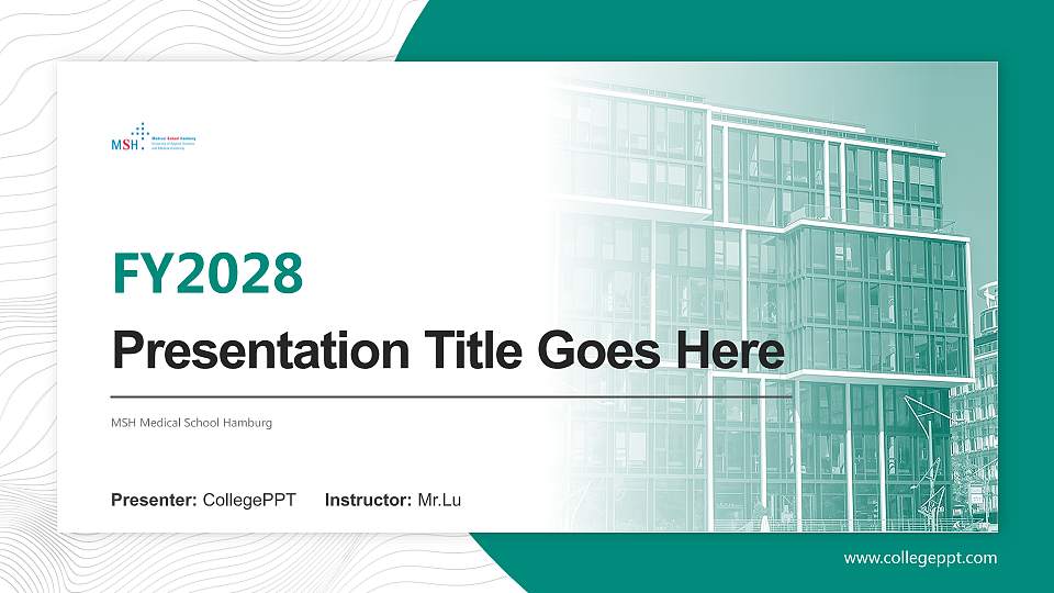 MSH Medical School Hamburg Academic Presentation/Research Findings Report PPT Template16:9 ratio PPT effect preview image