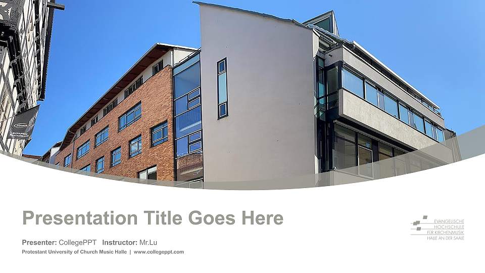Protestant University of Church Music Halle Course/Courseware Creation PPT Template16:9 ratio PPT effect preview image
