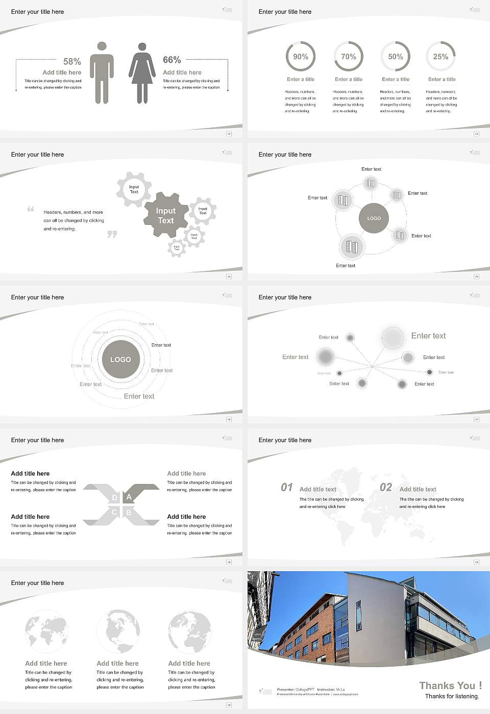 Protestant University of Church Music Halle Course/Courseware Creation PPT Template16:9 ratio PPT effect preview image4