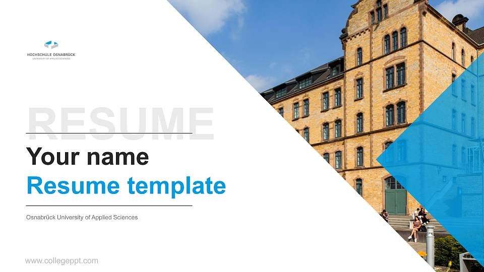 Osnabrück University of Applied Sciences Resume PPT Template16:9 ratio PPT effect preview image