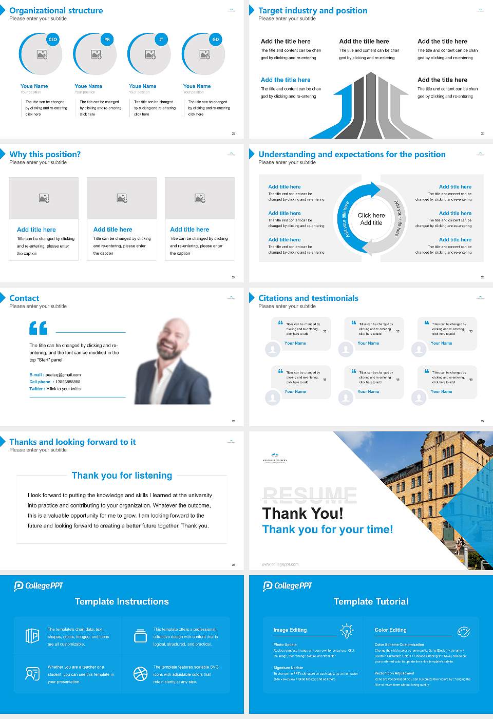 Osnabrück University of Applied Sciences Resume PPT Template16:9 ratio PPT effect preview image4