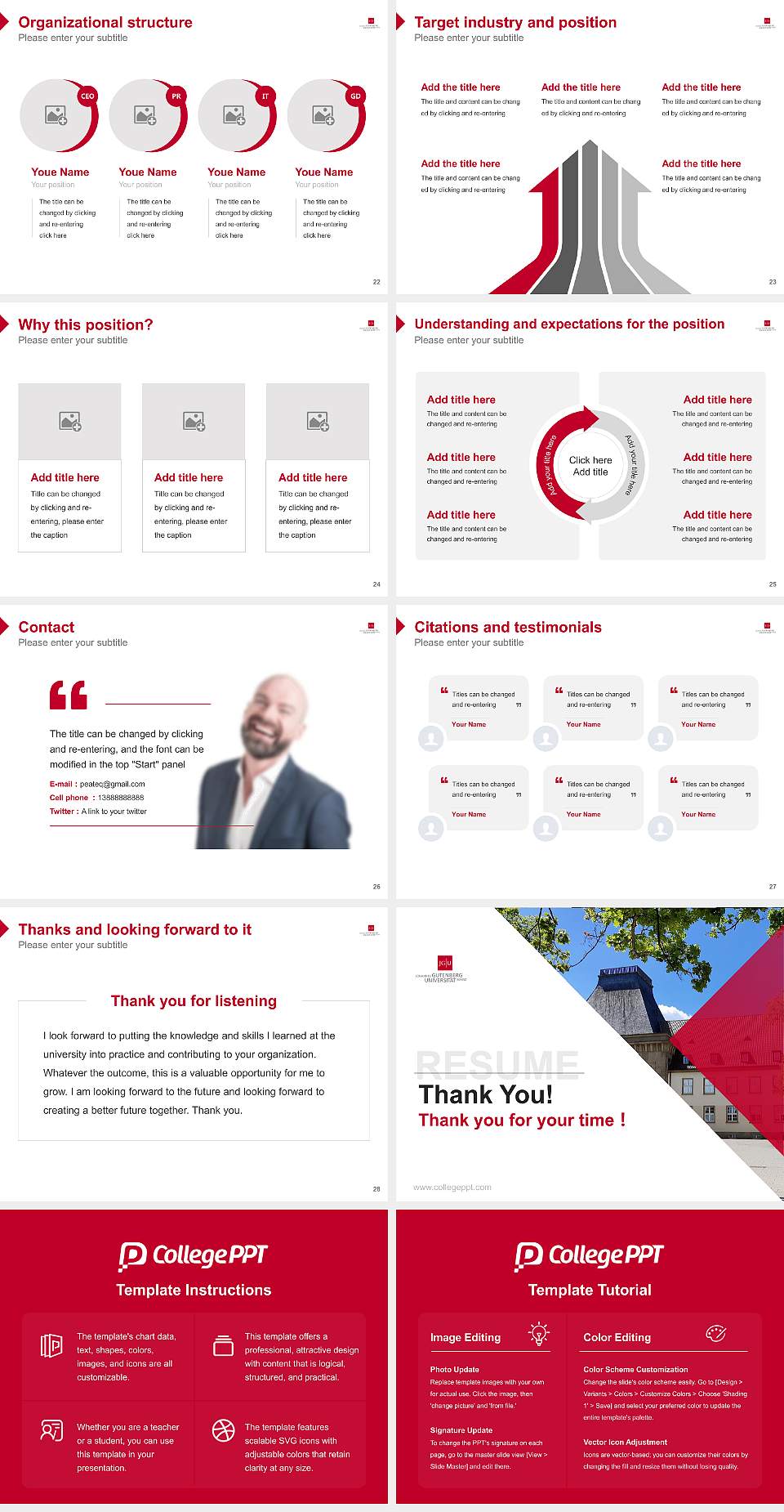 Johannes Gutenberg University Mainz Resume PPT Template4:3 ratio PPT effect preview image4