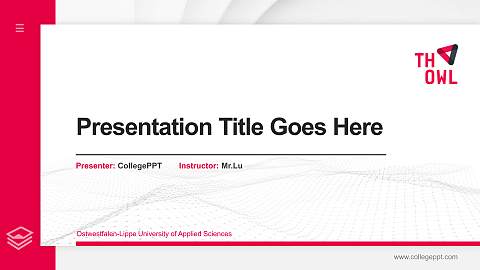Ostwestfalen-Lippe University of Applied Sciences Thesis Proposal/Graduation Defense PPT Template