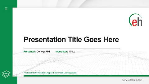 Protestant University of Applied Sciences Ludwigsburg Thesis Proposal/Graduation Defense PPT Template