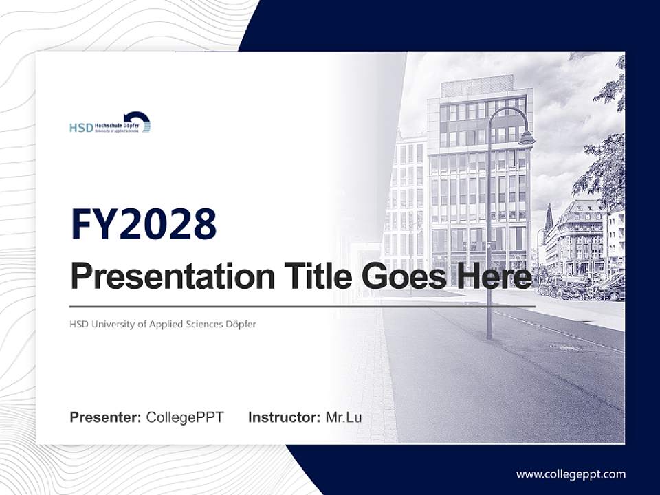 HSD University of Applied Sciences Döpfer Academic Presentation/Research Findings Report PPT Template4:3 ratio PPT effect preview image5