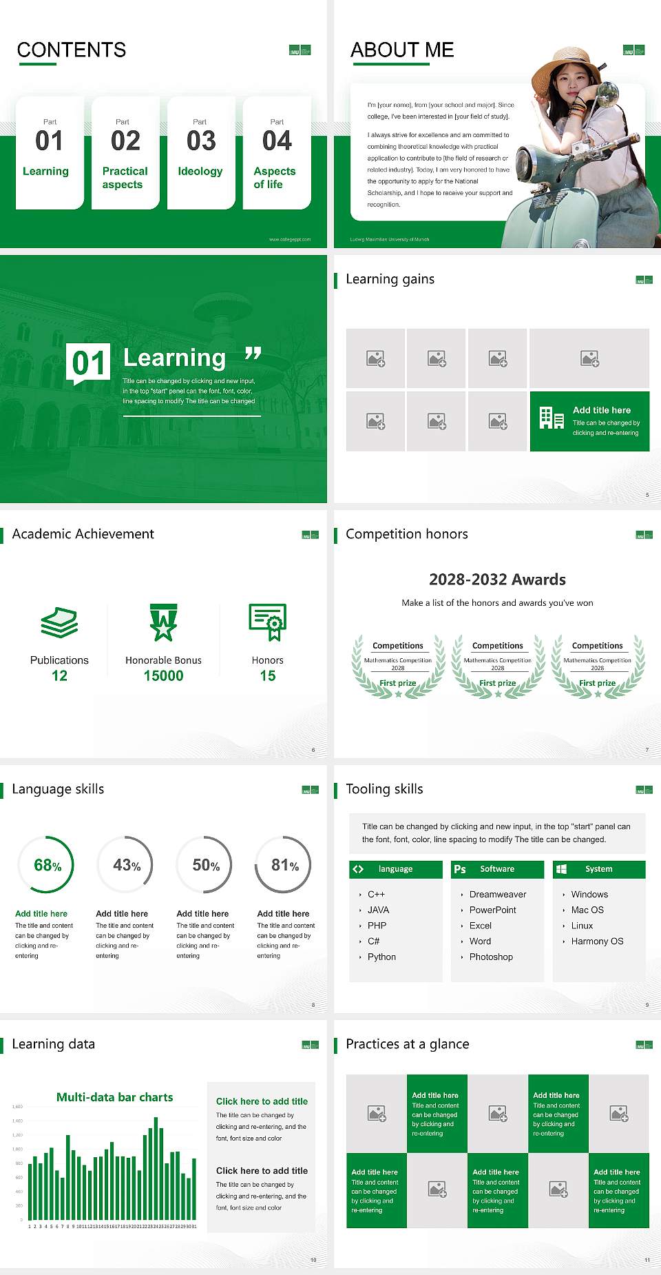 Ludwig Maximilian University of Munich National Scholarship Defense PPT Template4:3 ratio PPT effect preview image2