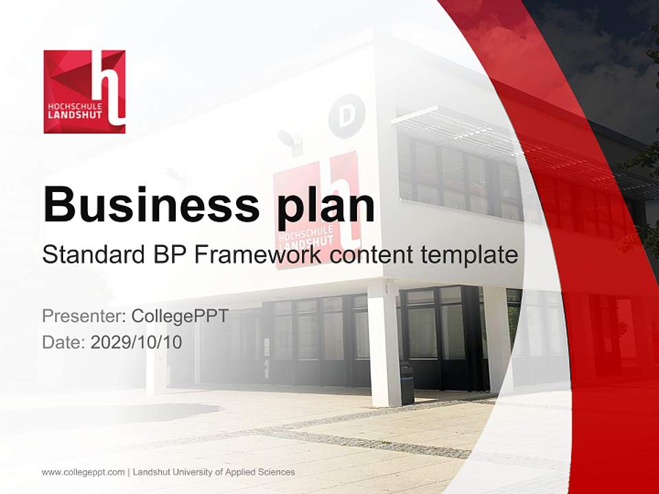 Landshut University of Applied Sciences Competition/Entrepreneurship Contest PPT Template4:3 ratio PPT effect preview image9