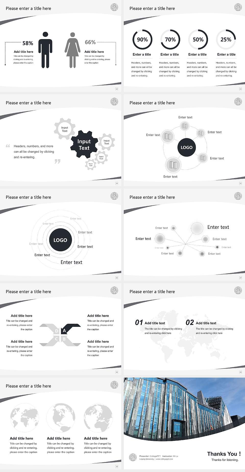 Leipzig University Course/Courseware Creation PPT Template4:3 ratio PPT effect preview image4