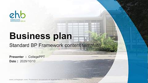 Protestant University of Applied Sciences Berlin Competition/Entrepreneurship Contest PPT Template