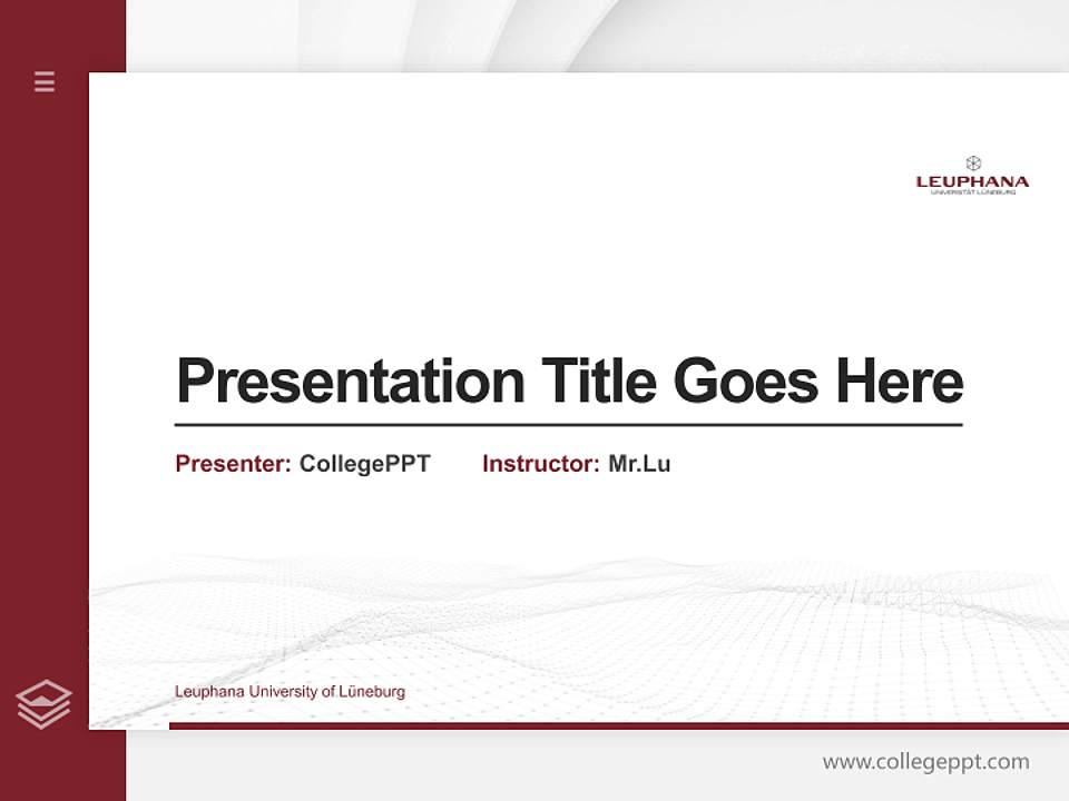 Leuphana University of Lüneburg Thesis Proposal/Graduation Defense PPT Template4:3 ratio PPT effect preview image5