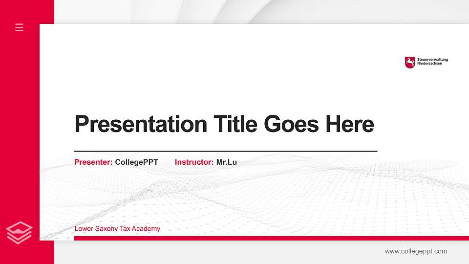 Lower Saxony Tax Academy Thesis Proposal/Graduation Defense PPT Template16:9 ratio PPT effect preview image