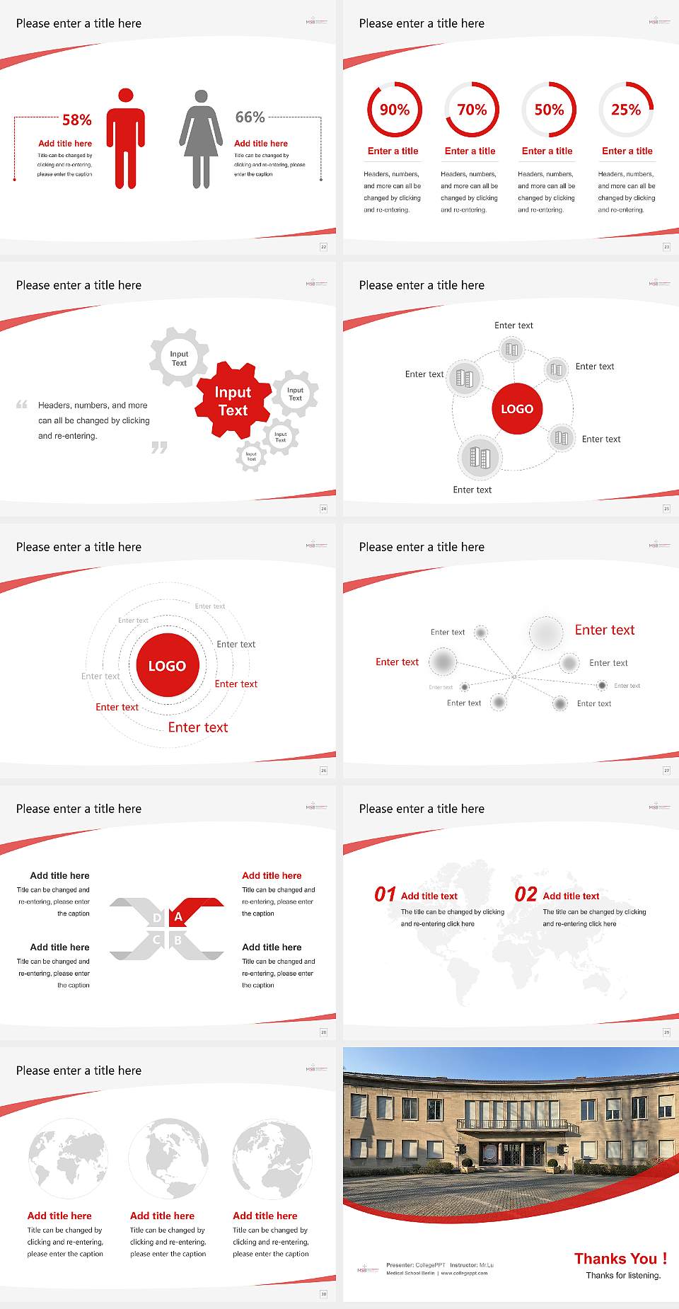 Medical School Berlin Course/Courseware Creation PPT Template4:3 ratio PPT effect preview image4