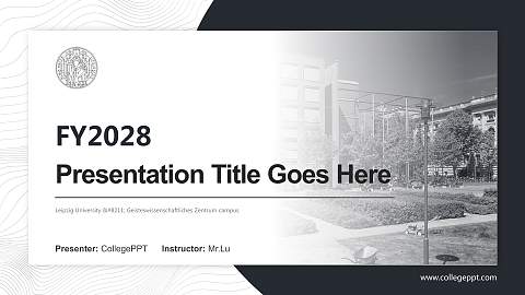 Leipzig University – Geisteswissenschaftliches Zentrum campus Academic Presentation/Research Findings Report PPT Template