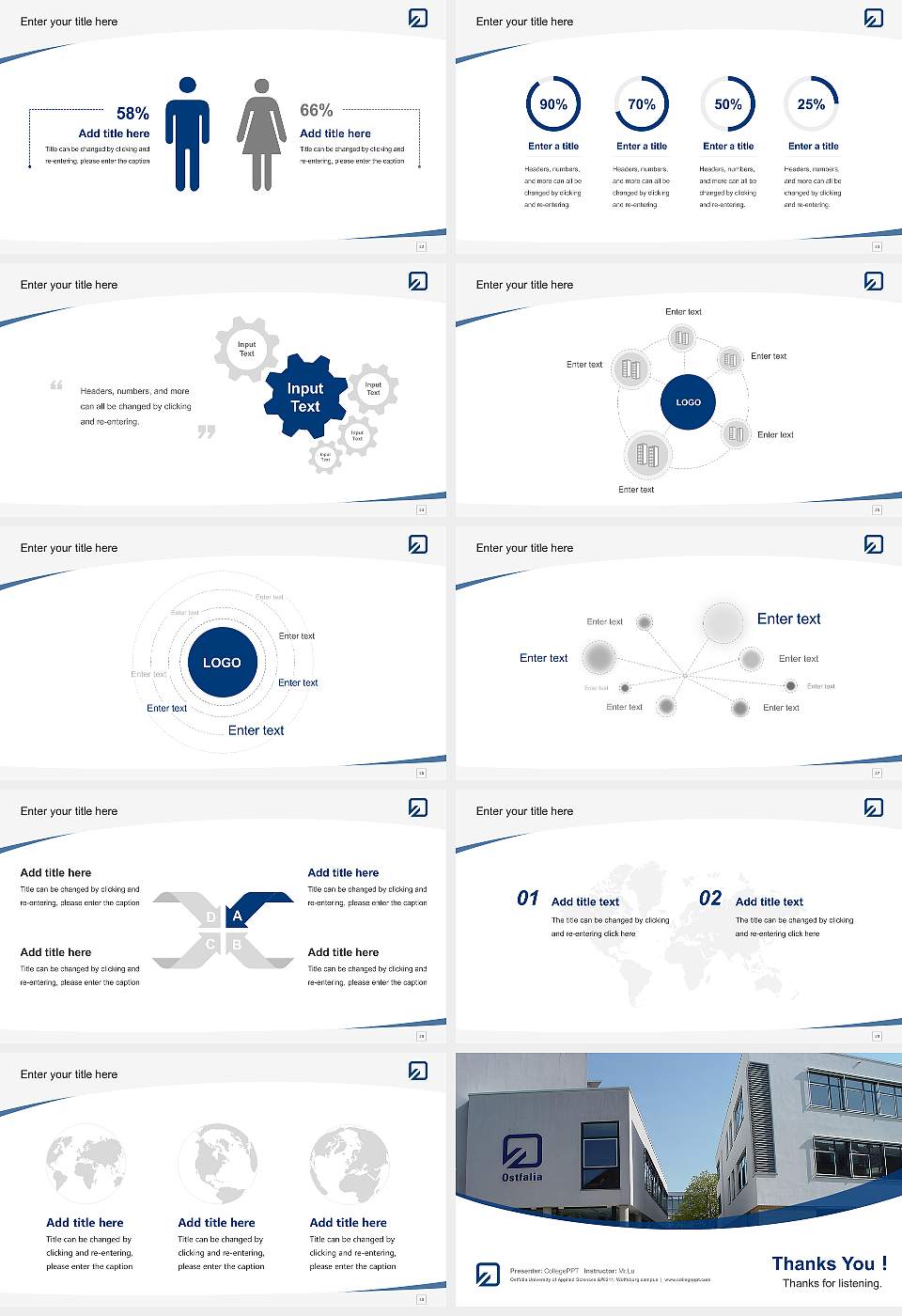Ostfalia University of Applied Sciences – Wolfsburg campus Course/Courseware Creation PPT Template16:9 ratio PPT effect preview image4