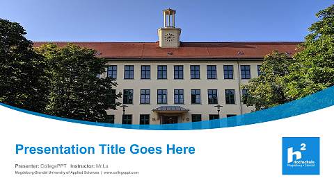 Magdeburg-Stendal University of Applied Sciences Course/Courseware Creation PPT Template