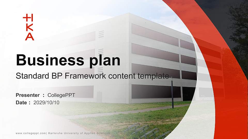 Karlsruhe University of Applied Sciences Competition/Entrepreneurship Contest PPT Template16:9 ratio PPT effect preview image