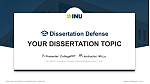INU – Innovative University of Applied Sciences Soutenance de thèse Modèle PPT