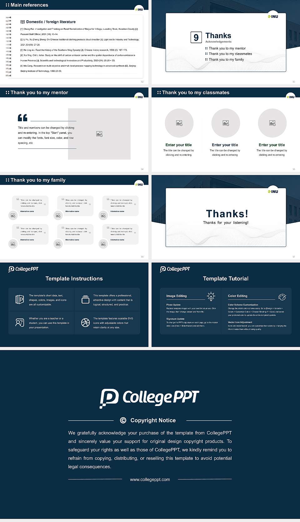 INU – Innovative University of Applied Sciences Graduation Thesis Defense PPT Template16:9 ratio PPT effect preview image7