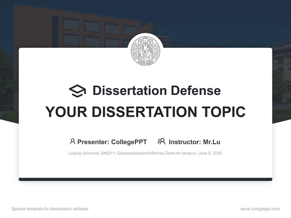 Leipzig University – Geisteswissenschaftliches Zentrum campus Graduation Thesis Defense PPT Template4:3 ratio PPT effect preview image7