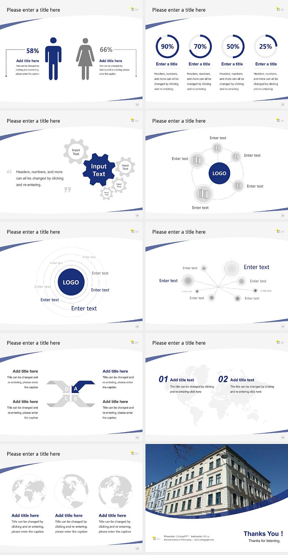 Munich School of Philosophy Course/Courseware Creation PPT Template4:3 ratio PPT effect preview image4