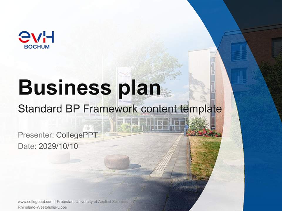 Protestant University of Applied Sciences Rhineland-Westphalia-Lippe Competition/Entrepreneurship Contest PPT Template4:3 ratio PPT effect preview image9