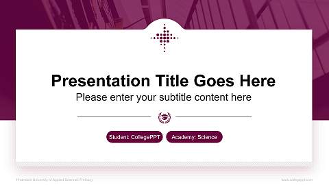 Protestant University of Applied Sciences Freiburg National Scholarship Defense PPT Template