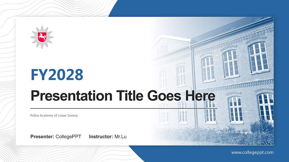 Police Academy of Lower Saxony Academic Presentation/Research Findings Report PPT Template16:9 ratio PPT effect preview image