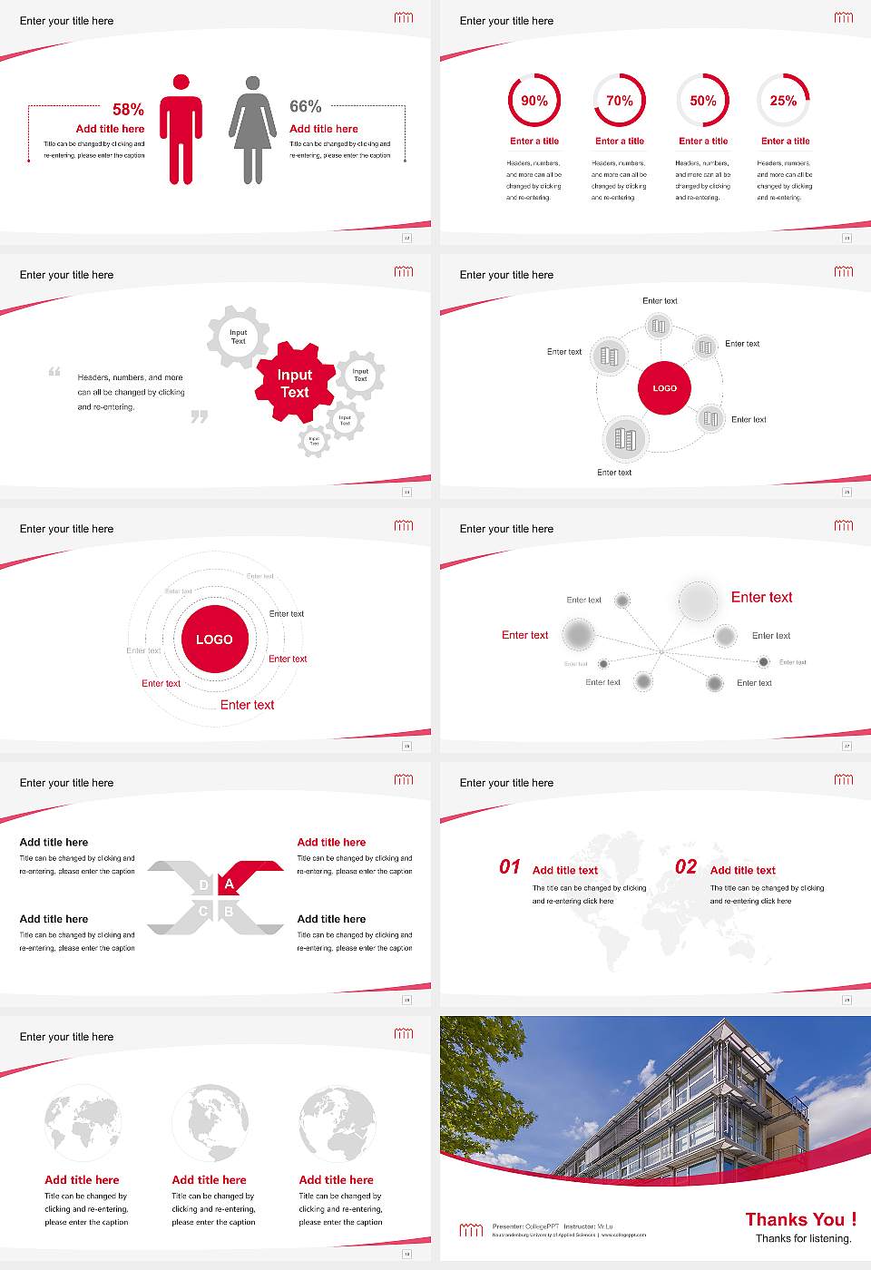 Neubrandenburg University of Applied Sciences Course/Courseware Creation PPT Template16:9 ratio PPT effect preview image4