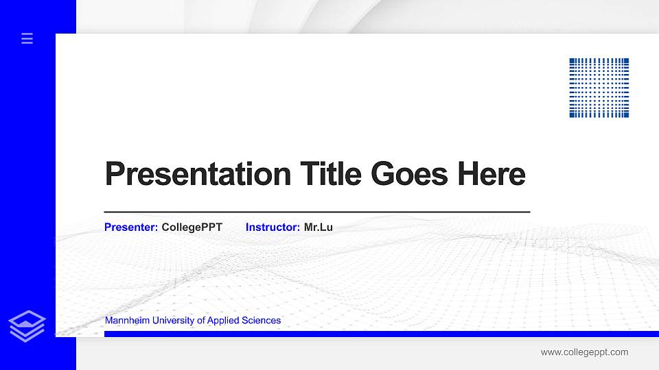 Mannheim University of Applied Sciences Thesis Proposal/Graduation Defense PPT Template16:9 ratio PPT effect preview image