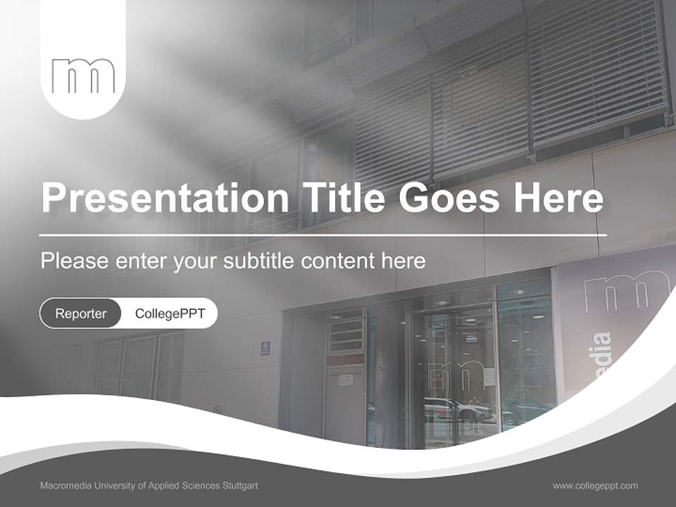 Macromedia University of Applied Sciences Stuttgart Lecture Sharing and Networking Event PPT Template4:3 ratio PPT effect preview image4