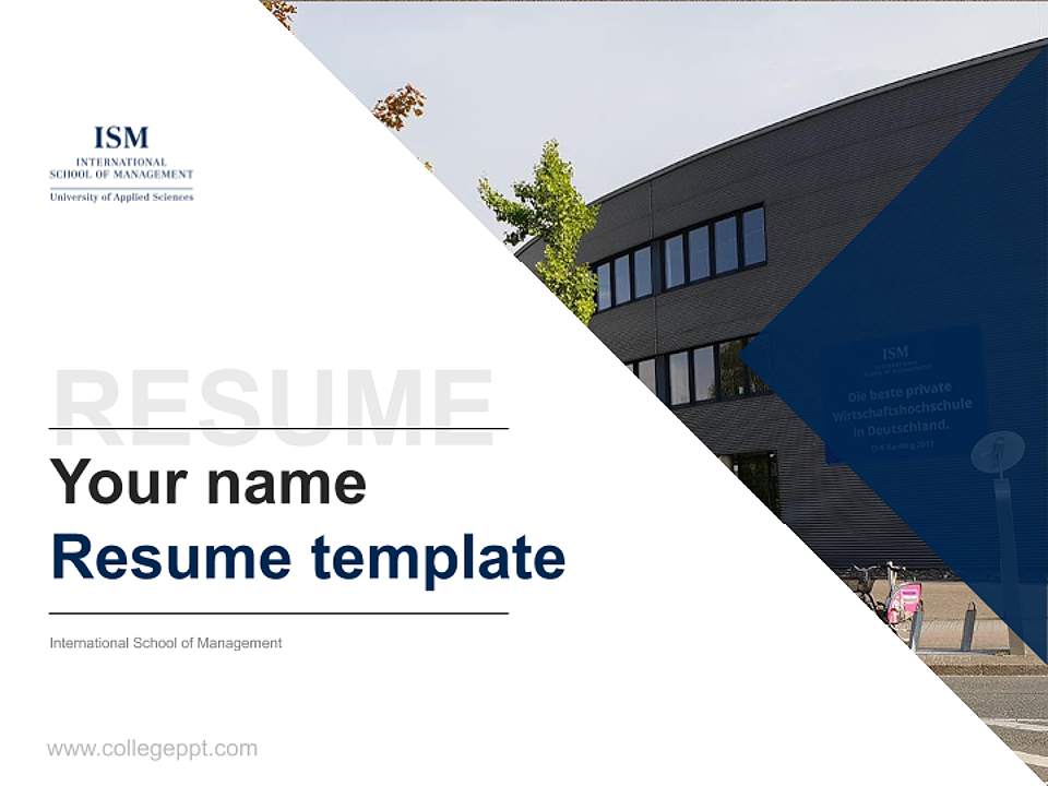 International School of Management Resume PPT Template4:3 ratio PPT effect preview image5