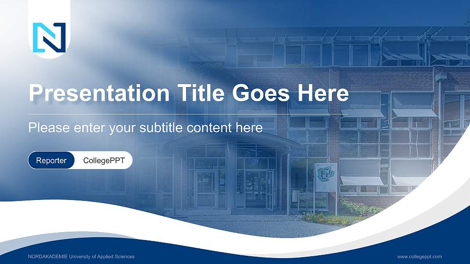 NORDAKADEMIE University of Applied Sciences Lecture Sharing and Networking Event PPT Template16:9 ratio PPT effect preview image