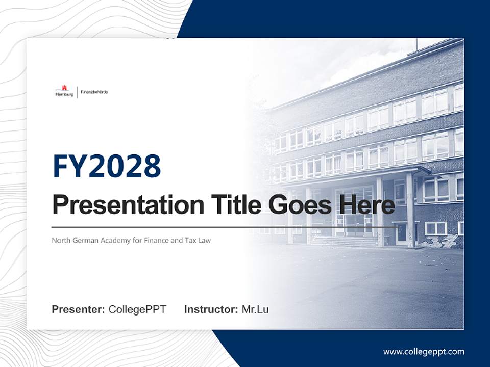 North German Academy for Finance and Tax Law Academic Presentation/Research Findings Report PPT Template4:3 ratio PPT effect preview image5