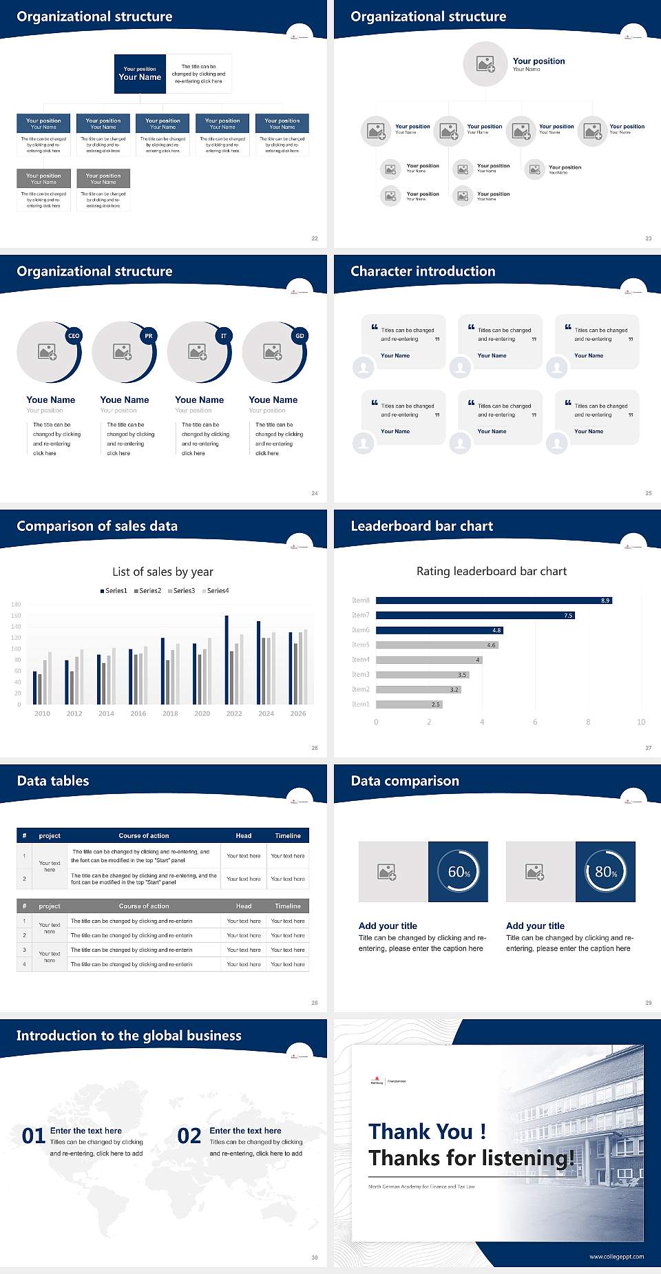North German Academy for Finance and Tax Law Academic Presentation/Research Findings Report PPT Template4:3 ratio PPT effect preview image4